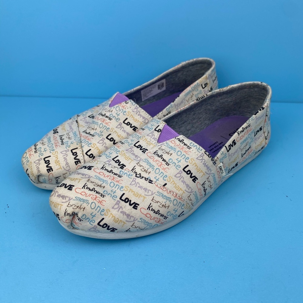 Toms  love themed slip in shoes